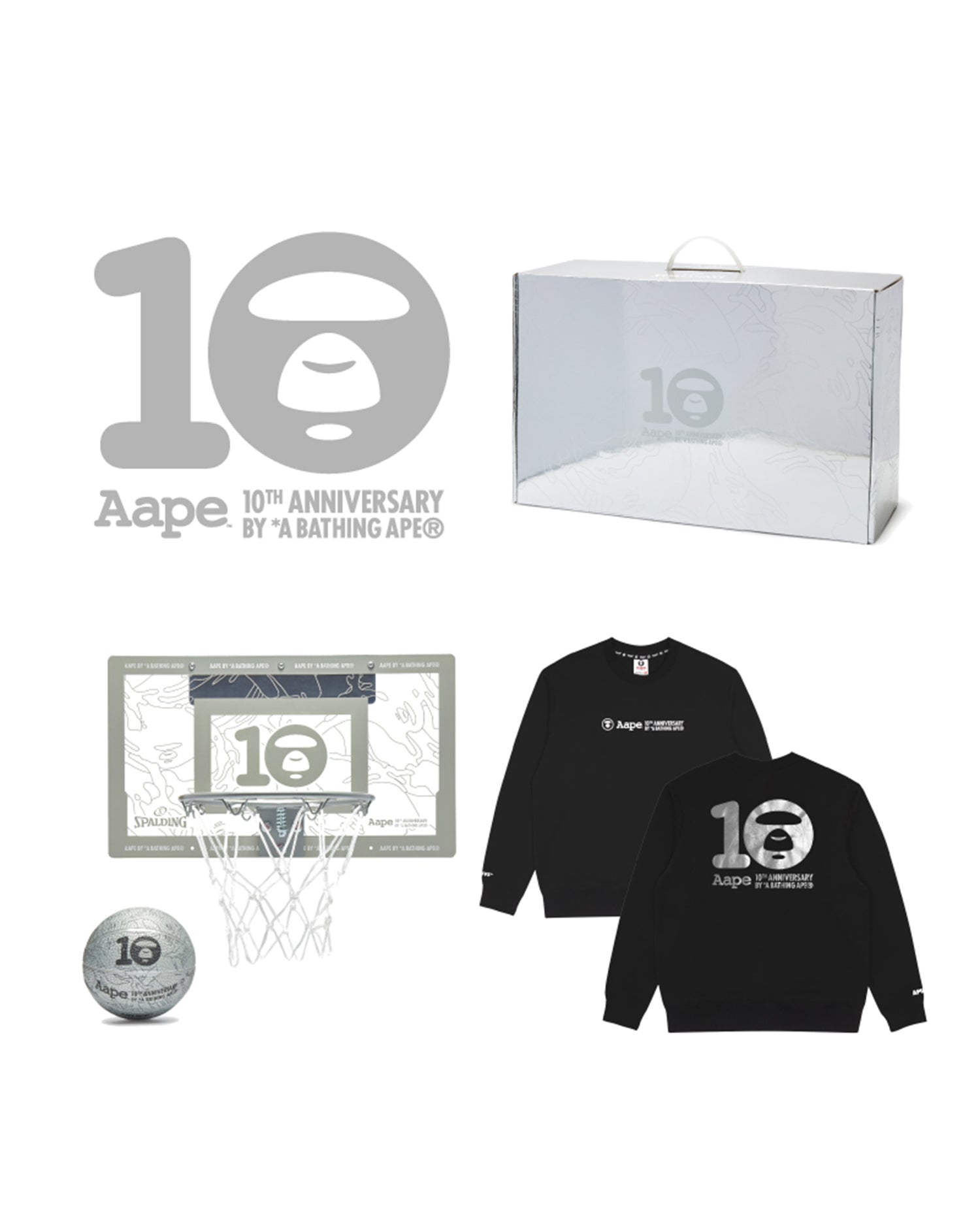 A Bathing Ape バスケットボールセットアップ M AAPE X Spalding 10th anniversary Moonface basketball set | Aape