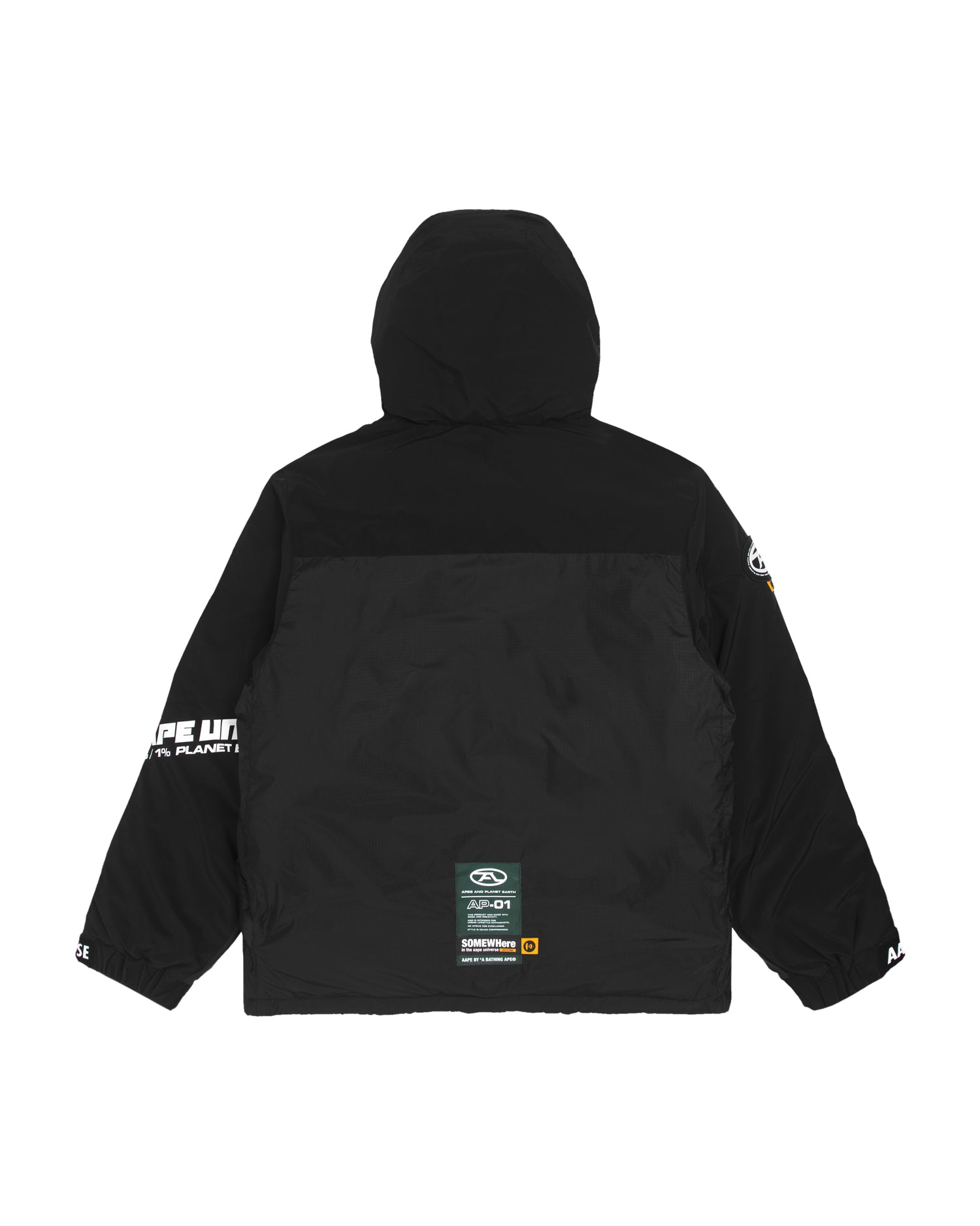 AAPE Moonface panelled hooded down jacket | Aape official website