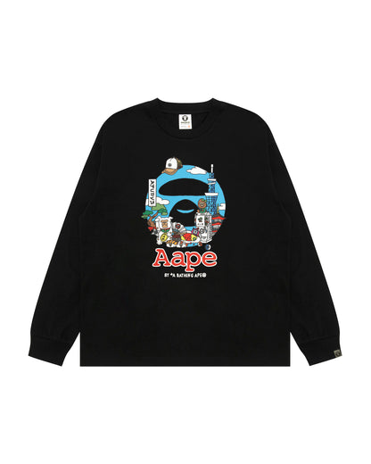 AAPEUNVS Cartoon Graphic Long Sleeve Tee