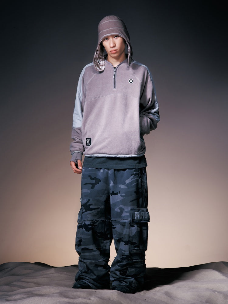 X NOMANUAL Moonface Camo Cargo Sweat Pants
