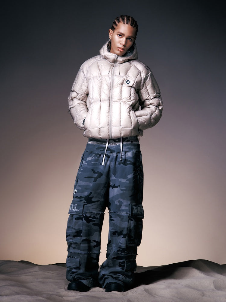 X NOMANUAL Moonface Camo Cargo Sweat Pants