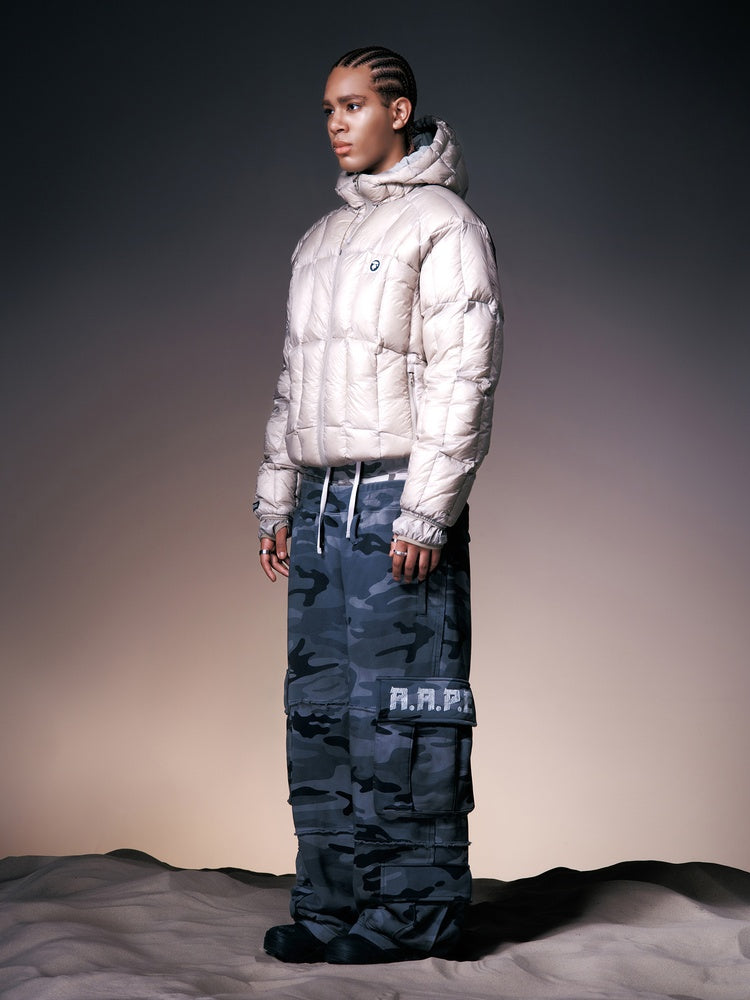 X NOMANUAL Moonface Camo Cargo Sweat Pants