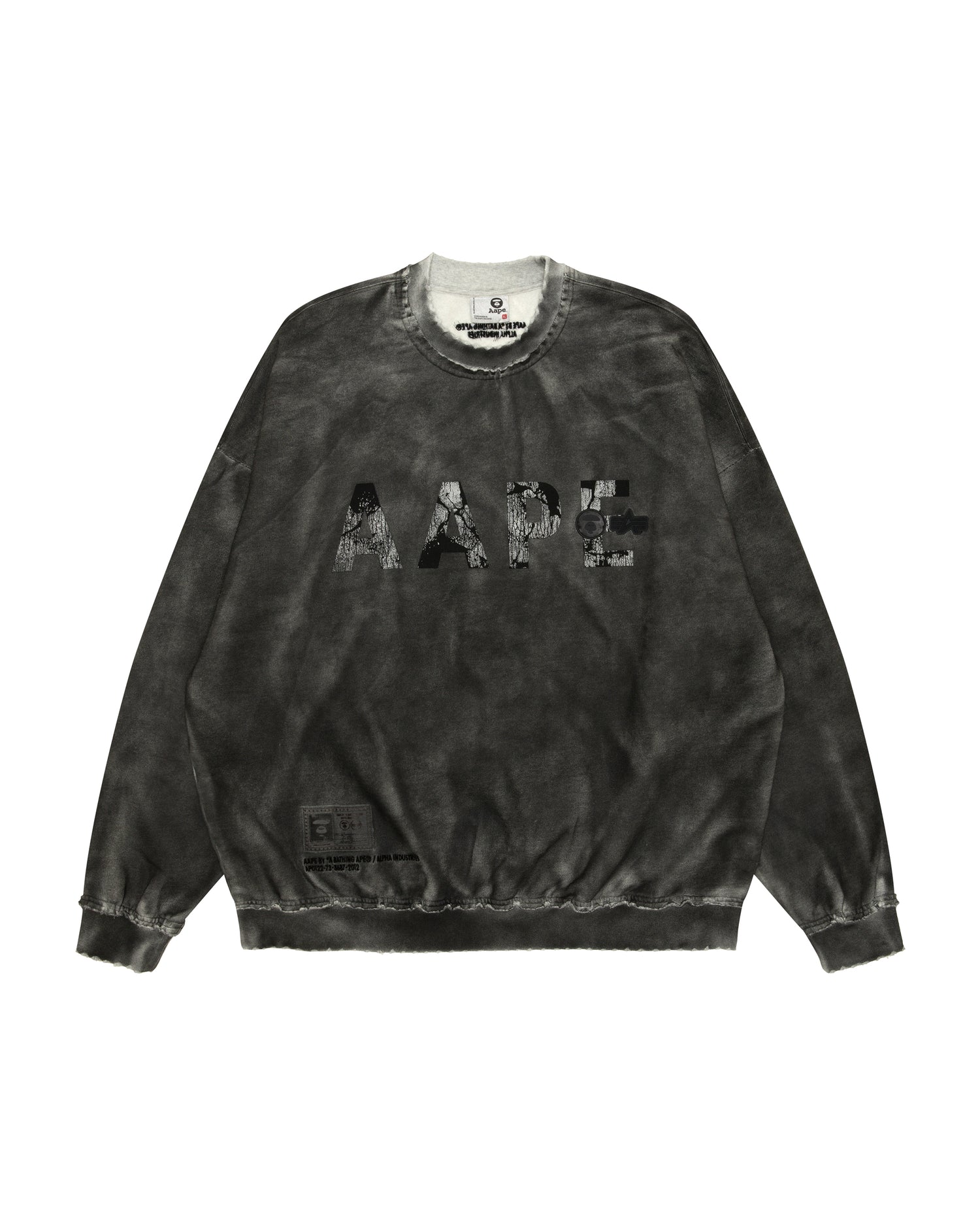AAPE X Alpha Industries logo washed sweatshirt | Aape official
