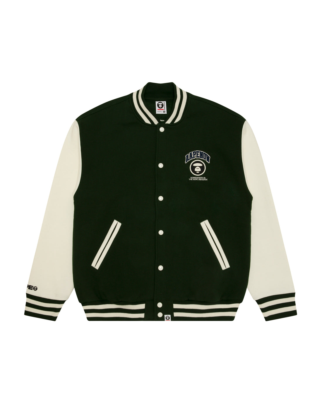 AAPENOW moonface logo varsity jacket