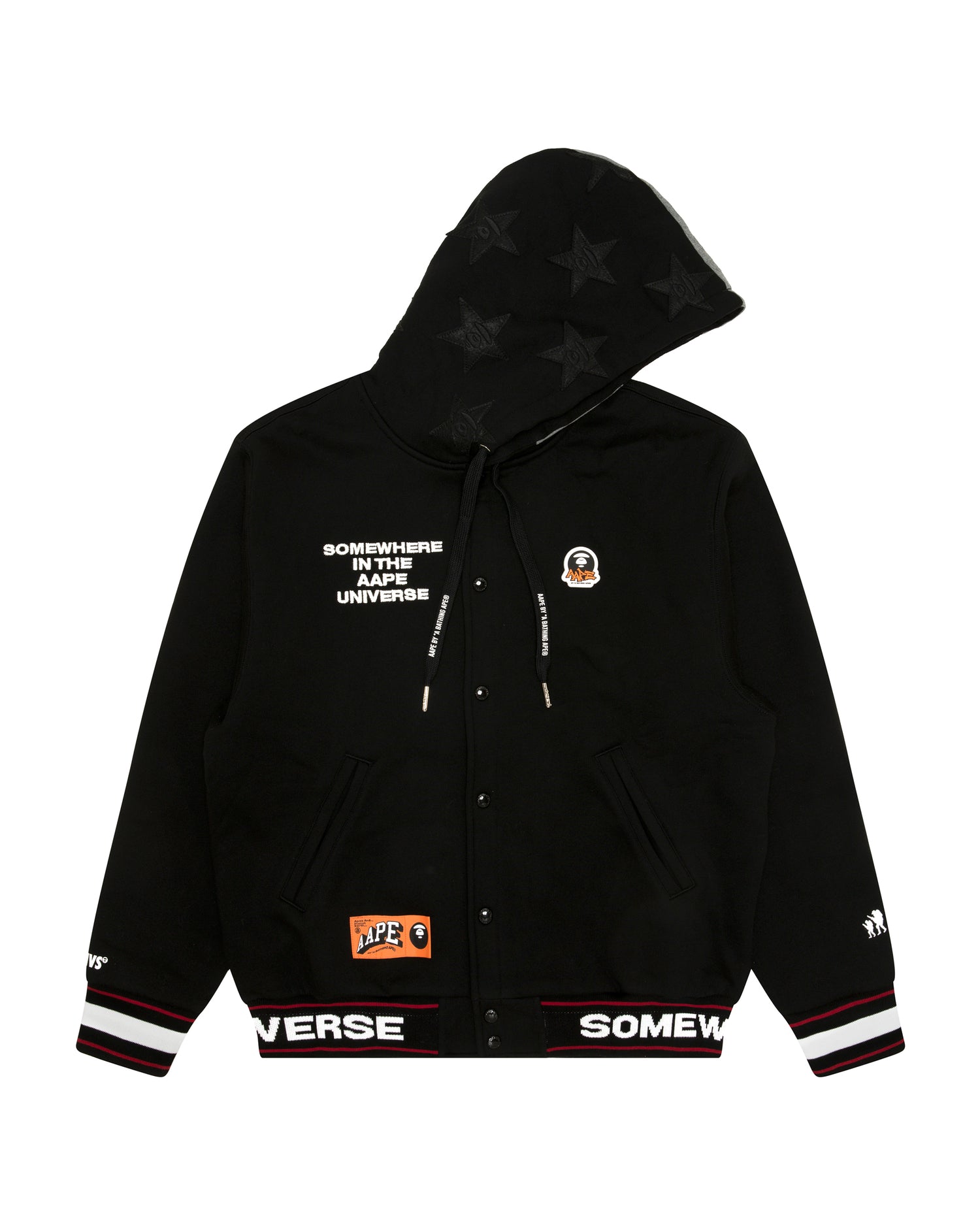 AAPE Moonface logo hooded varsity jacket | Aape official website