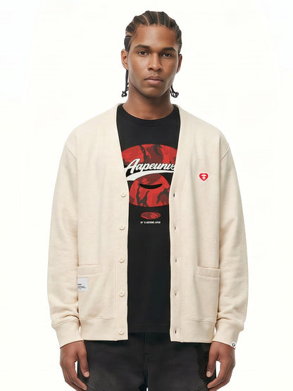 AAPENOW heart  moonface embroidered cardigan