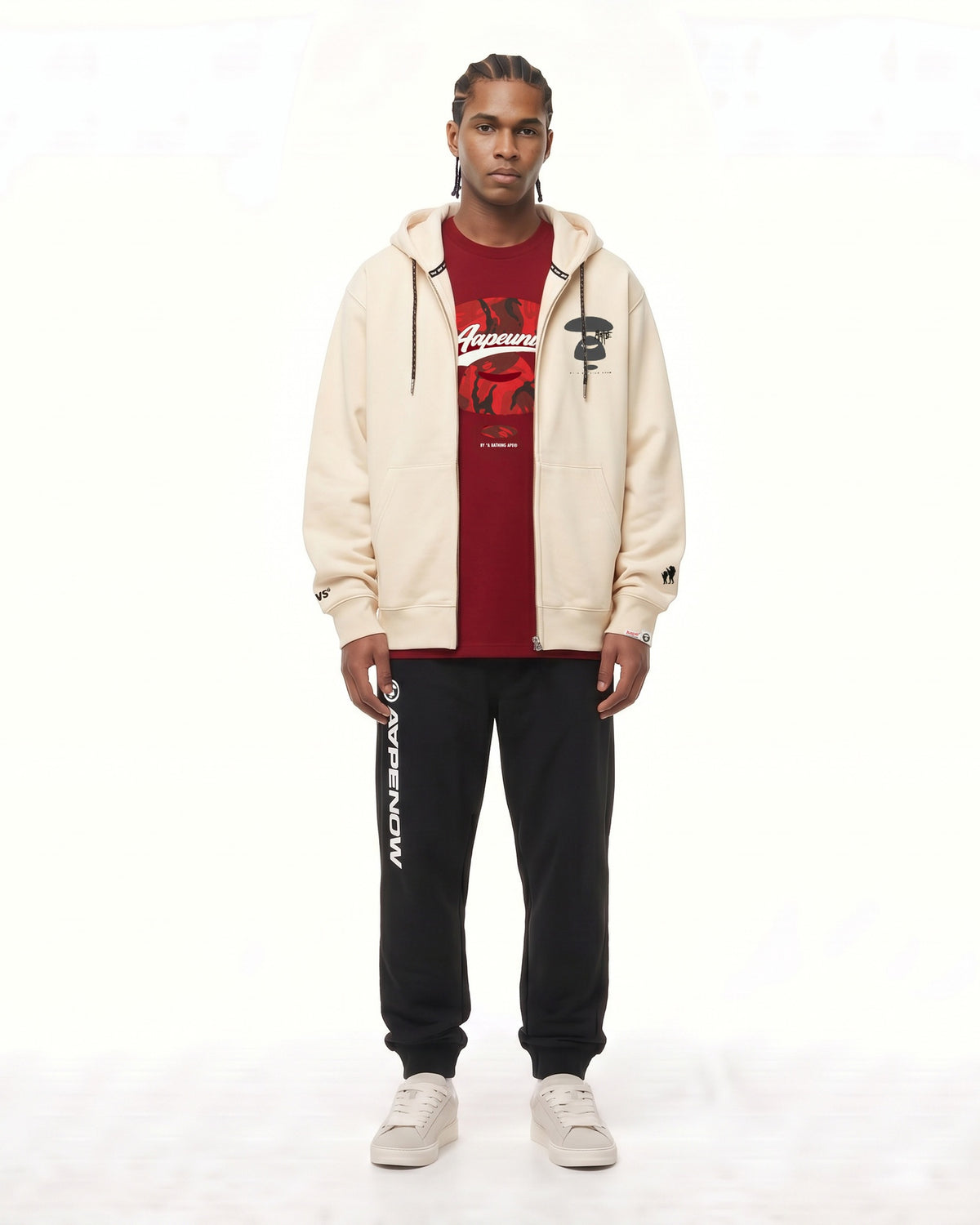 AAPEUNVS moonface zip-up hoodie