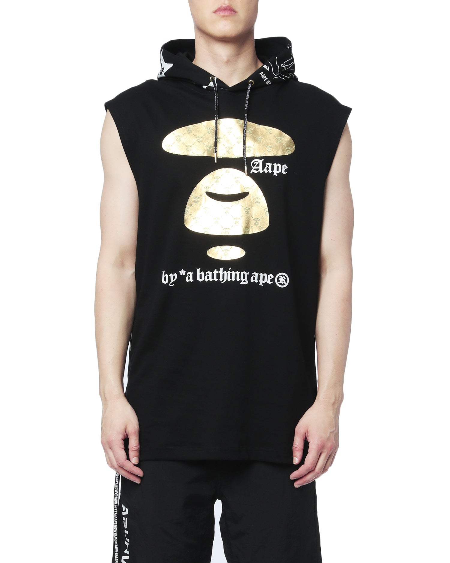 AAPE Metallic Moonface sleeveless hoodie | Aape official website