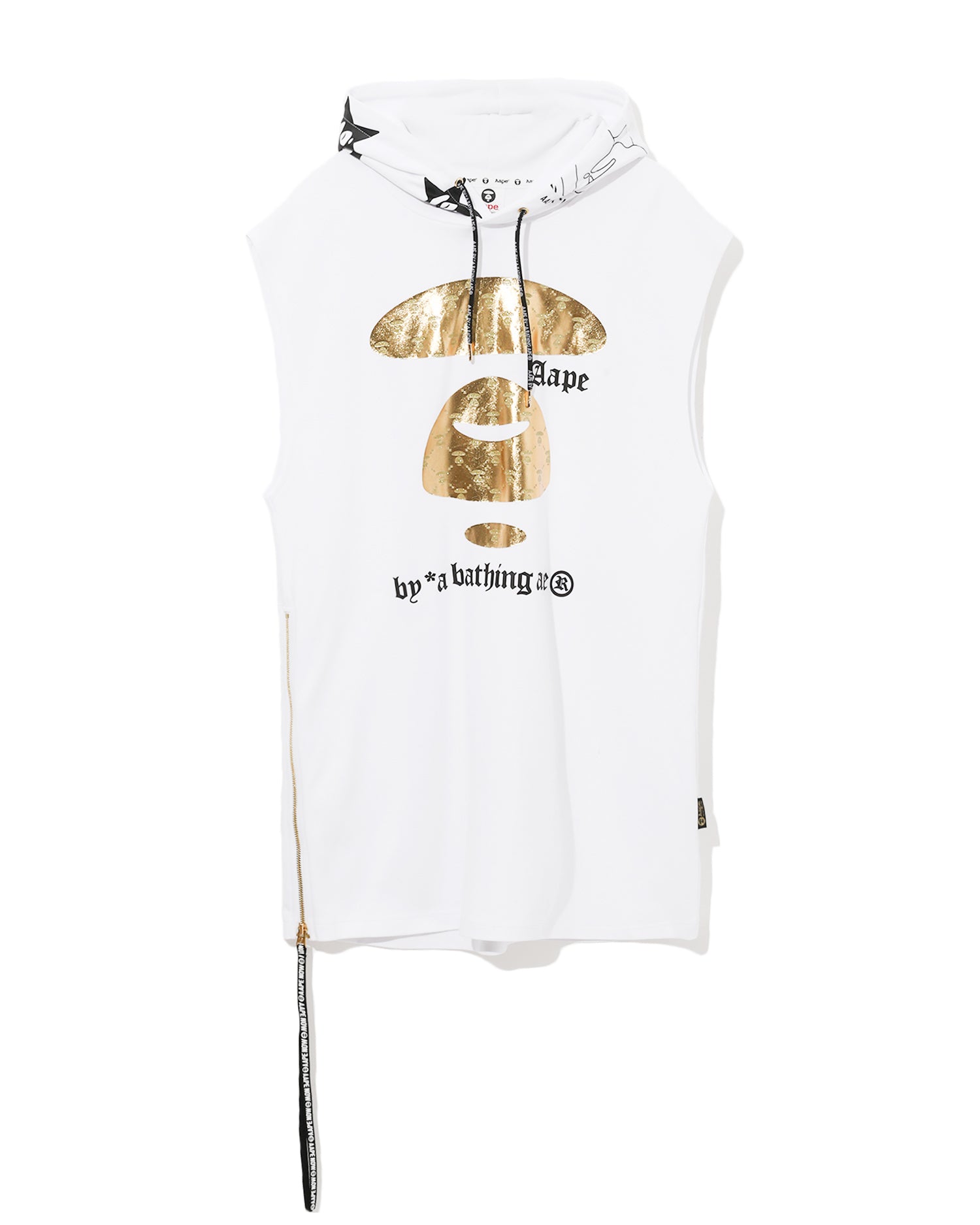 AAPE Metallic Moonface sleeveless hoodie | Aape official website