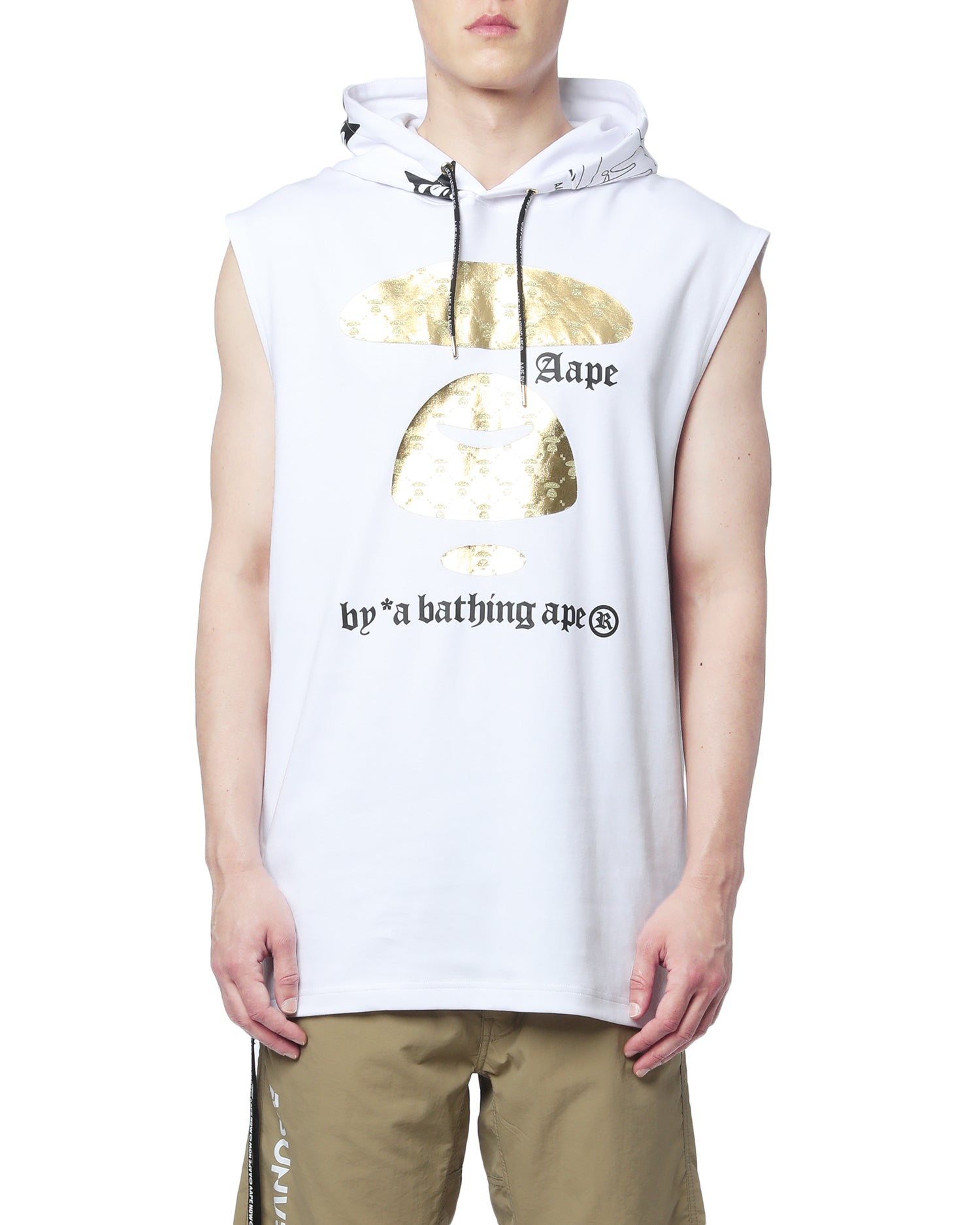AAPE Metallic Moonface sleeveless hoodie | Aape official website